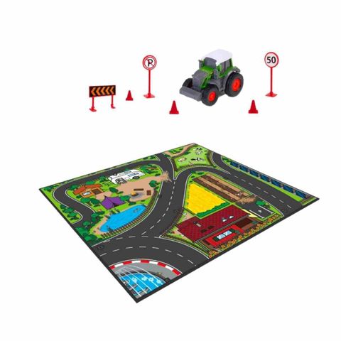  203746018 Bộ Đồ Chơi Xe Thảm Sàn Thành Phố DICKIE TOYS Micro World Playmat 