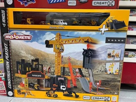  212050032 Bộ Đồ Chơi Mô Hình Xây Dựng MAJORETTE Creatix Construction + 5 Volvo Cars 