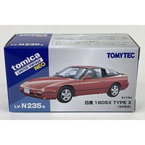  Mô hình xe Tomytec Tomica Limited Vintage Neo LV-N235e Nissan 180SX Type X Red 1995 