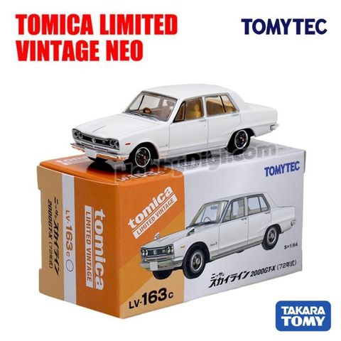  Mô hình xe Tomytec Tomica Limited Vintage LV-163c Nissan Skyline 2000 GT-X White 1972 