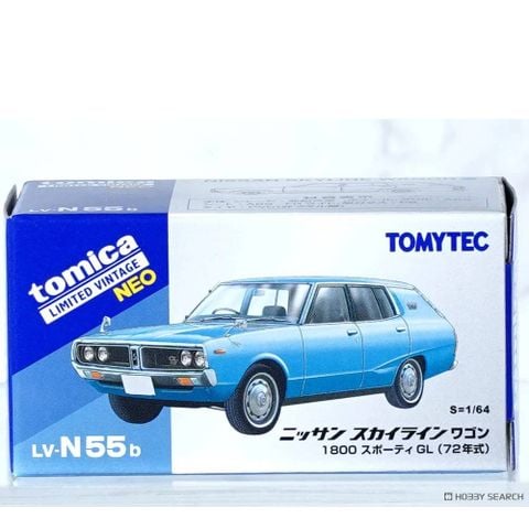 Xe mô hình Tomytec LV-N55b Nissan Skyline Wagon 1800 Sporty GL Blue 72 