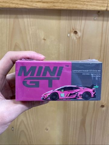  MINI GT 1/64 Lamborghini Huracan GT3 EVO2 IMSA Daytona 24 Hour 2023#83 Iron Dames (Left Handle) 