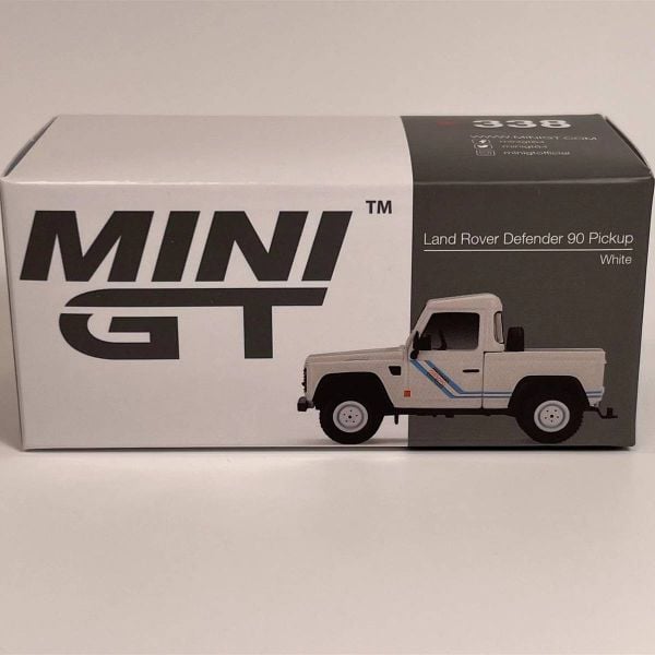 MINI GT 1/64 Land Rover Defender 90 Pickup White (LHD)