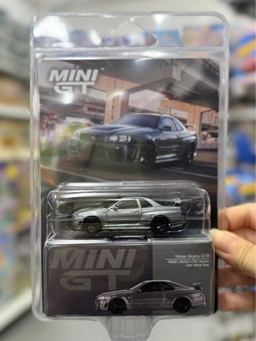  Mini GT Card Version MGT01160 Nissan Skyline GT-R Dark Metal Gray (NISMO BNR34 CRS Version) 