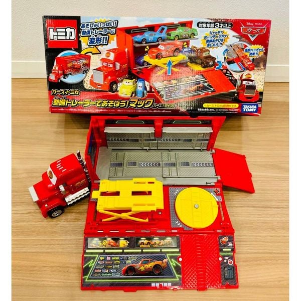 Disney Cars Tomica Play with Maintenance Trailer! Mac