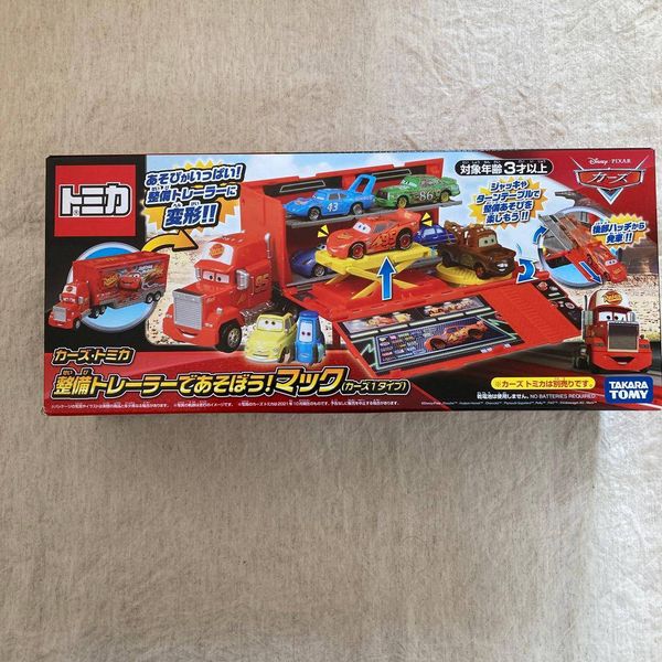 Disney Cars Tomica Play with Maintenance Trailer! Mac