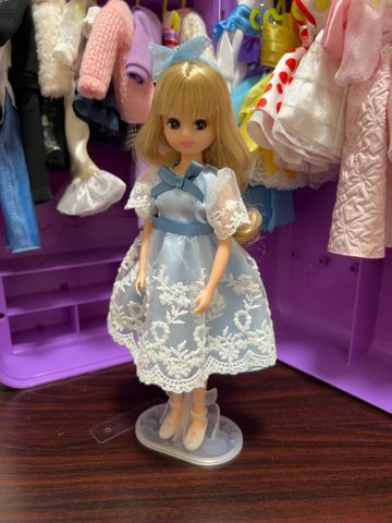  Búp bê LD-09 Licca-chan Doll Classical Blue Ribbon Dress Up 