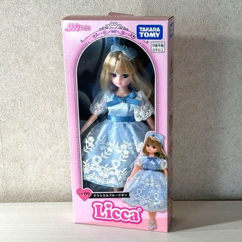  Búp bê LD-09 Licca-chan Doll Classical Blue Ribbon Dress Up 