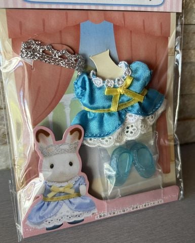  Phụ kiện váy xanh D-16 The Dress-up Sylvanian Families dress girl example (Blue) 