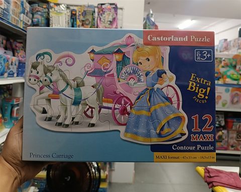  Xếp hình puzzle cỗ xe ngựa và công chúa 12 mảnh Maxi CASTORLAND B-120017 