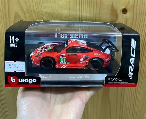  18-38308 Mô hình xe Bburago 1:43 Porsche 911 RSR Le Mans 