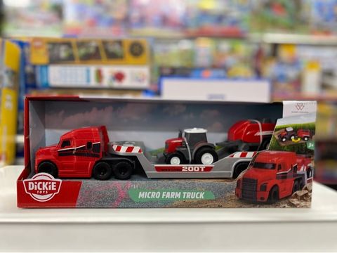  203735004 Bộ Đồ Chơi Xe Tải Nông Trại DICKIE TOYS Massey Ferguson Micro Farm Truck 