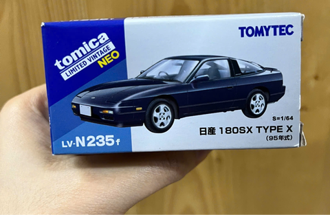  Mô hình xe Tomytec Tomica Limited Vintage Neo LV-N235f Nissan 180SX Type X Purplish Gray 1995 