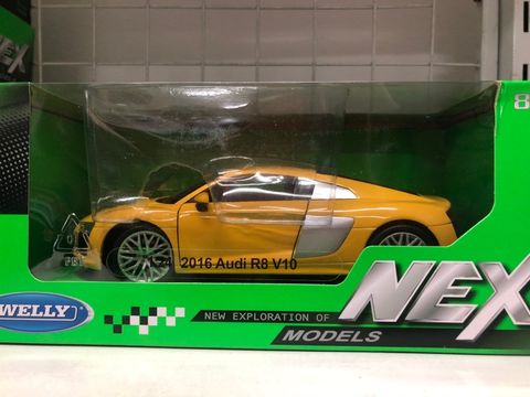  Mô hình xe Audi R8 V10 2016 1:24 Welly-24065W- Yellow 