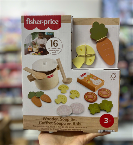  Bộ đồ ăn gỗ JDM64 Fisher-Price Tiny Garden Wooden Soup Set 