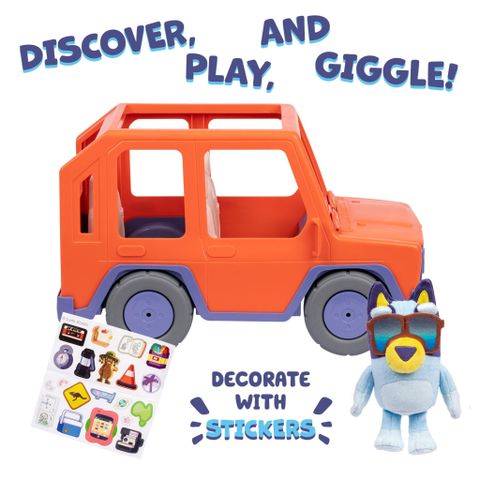  Xe gia đình kèm thú bông Bluey Big Heeler 4WD & Family Vehicle & Plush Set 