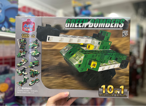  152225 Bộ đồ chơi xếp hình đa diện - 10 Chiến xa quân sự 