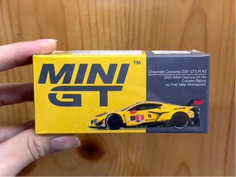  Mini GT Box Version MGT01168 Chevrolet Corvette Z06 GT3.R #3 Corvette Racing by Pratt Miller Motorsports 2025 IMSA Daytona 24 Hrs 