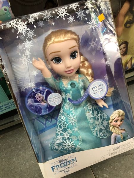  Disney Frozen Snow Glow Elsa Doll - Features Iconic ICY Blue Snowflake Dress - Sings Let It G 