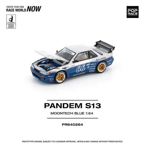  Xe mô hình Pop Race PR640264 PANDEM SILVIA S13 MOONTECH BLUE 