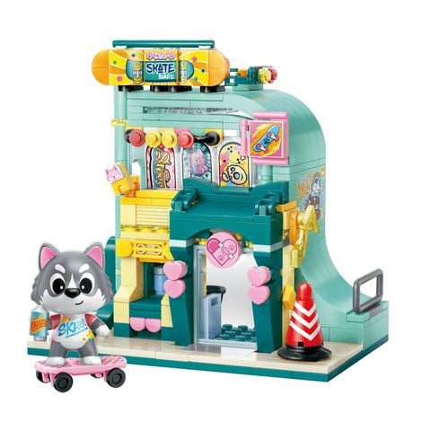  Đồ Chơi Lắp Ráp KEEPPLEY Lovely Street Husky Skate Shop K28009 