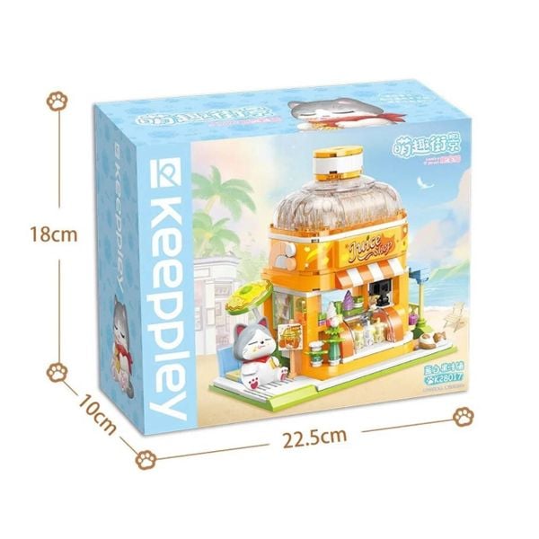  Đồ Chơi Lắp Ráp KEEPPLEY Lovely Street British Short Hair-Juice Shop K28017 