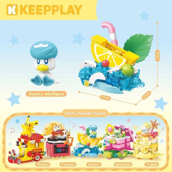  Đồ Chơi Lắp Ráp KEEPPLAY Pokemon Party Parade Floats - Quaxly K20263 