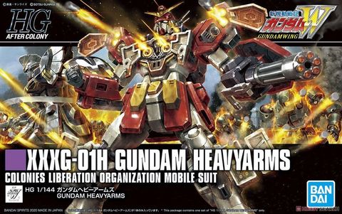  HGAC New Mobile War Gundam W Gundam Heavy Arms 1/144 Scale Color Coded Plastic Model 