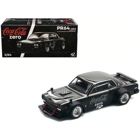  POPRACE PR640144 SKYLINE GT-R V8 DRIFT (HAKOSUKA) COCA COLA ZERO BLACK CHROME 