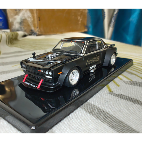  POPRACE PR640144 SKYLINE GT-R V8 DRIFT (HAKOSUKA) COCA COLA ZERO BLACK CHROME 