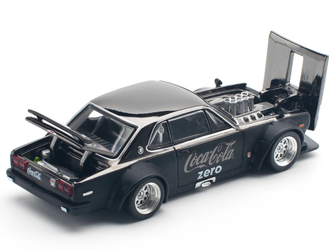  POPRACE PR640144 SKYLINE GT-R V8 DRIFT (HAKOSUKA) COCA COLA ZERO BLACK CHROME 