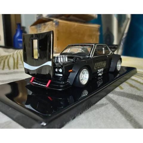  POPRACE PR640144 SKYLINE GT-R V8 DRIFT (HAKOSUKA) COCA COLA ZERO BLACK CHROME 