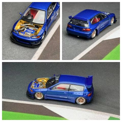  Xe Poprace PR640174 PANDEM CIVIC EG6 METALLIC BLUE WITH OPEN HOOD 