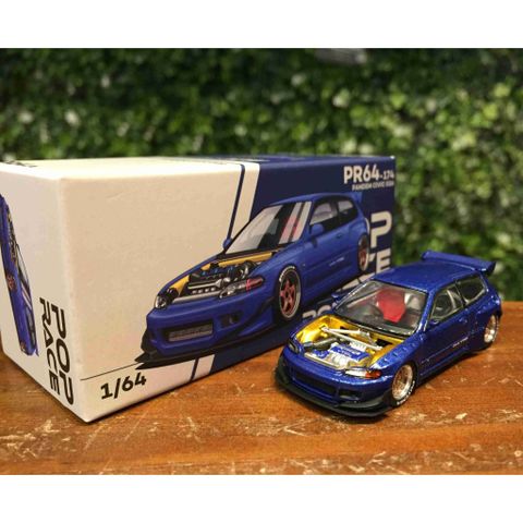  Xe Poprace PR640174 PANDEM CIVIC EG6 METALLIC BLUE WITH OPEN HOOD 