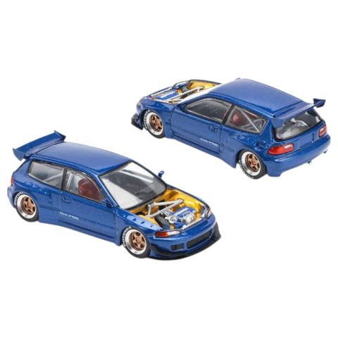  Xe Poprace PR640174 PANDEM CIVIC EG6 METALLIC BLUE WITH OPEN HOOD 