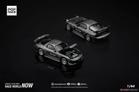  Xe Poprace Diecast PR640255 MAZDA RX7 RE-AMEMIYA - GUN METAL 