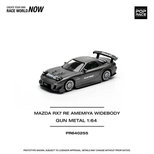 Poprace Diecast PR640255 MAZDA RX7 RE-AMEMIYA - GUN METAL