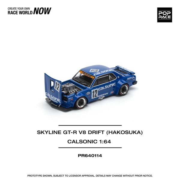  Mô hình xe Pop Race PR640114 SKYLINE GT-R V8 DRIFT (HAKOSUKA) - CALSONIC 