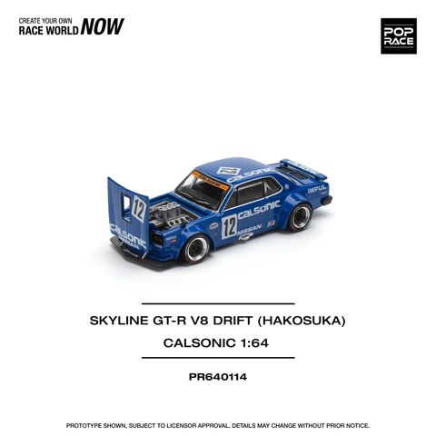  Mô hình xe Pop Race PR640114 SKYLINE GT-R V8 DRIFT (HAKOSUKA) - CALSONIC 