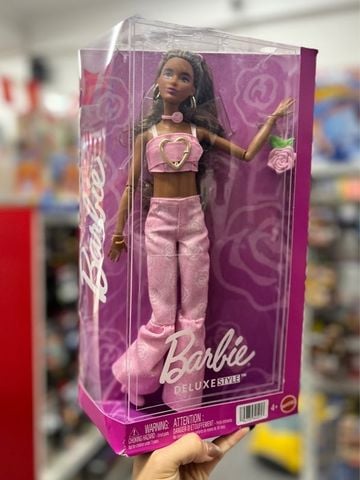  Búp bê JJN72 Barbie Deluxe Style Doll #12 in Pink Denim Crop Top 