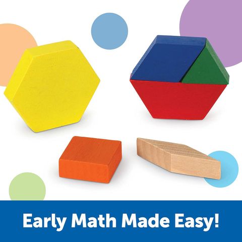  LER0334 Bộ các khối hình dạng bằng gỗ set 250 miếng - Wooden Pattern Blocks 