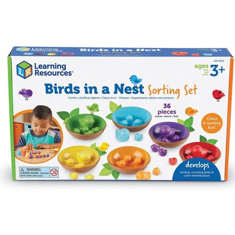  LER5554 - Learning Resources Bộ học đếm, phân loại và màu sắc - Birds In A Nest Sorting Set 