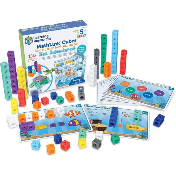Bộ học toán mẫu giáo LER9333 Mathlink® Cubes Kindergarten Math Activity Set: Sea Adventures!