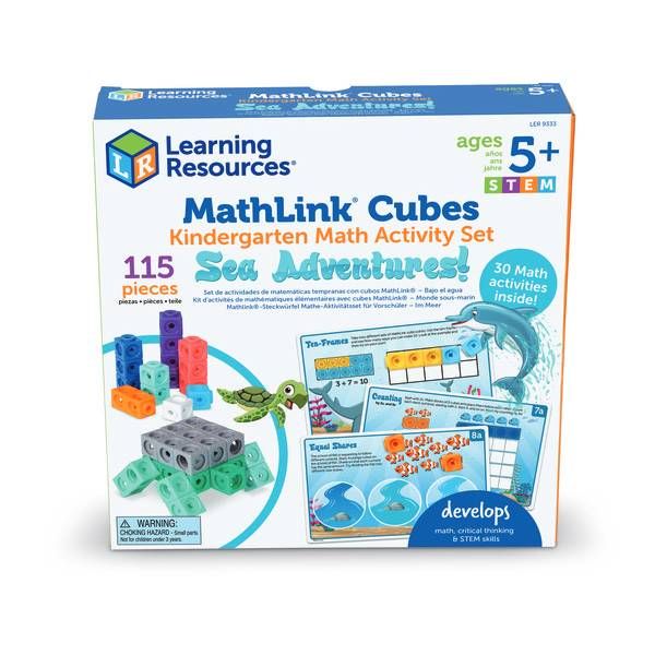 Bộ học toán mẫu giáo LER9333 Mathlink® Cubes Kindergarten Math Activity Set: Sea Adventures!