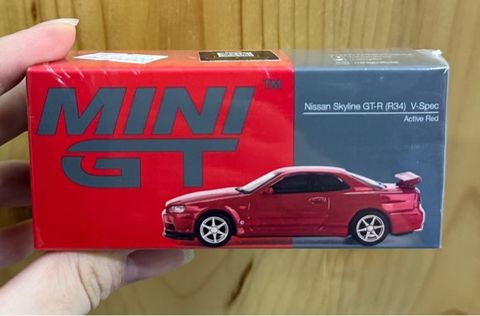  Mini GT box version MGT00796 Nissan Skyline GT-R (R34) V-Spec Active Red 