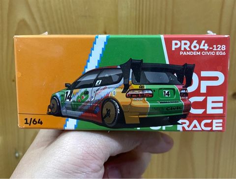  PopRace Diecast #PR640128 PANDEM CIVIC EG6 v1.5 JACCS 