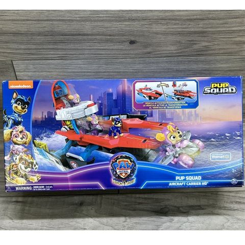  Đồ chơi Paw Patrol Mighty Movie Pup Squad Aircraft Carrier HQ With Figure 