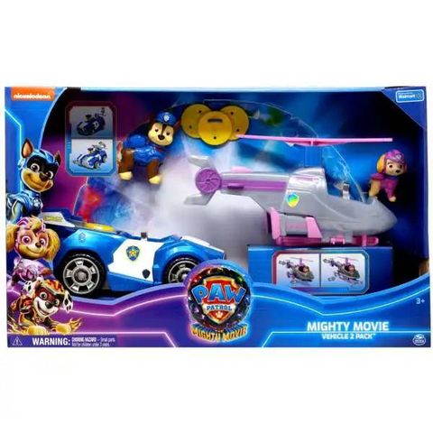  Đồ chơi Paw Patrol The Mighty Movie Skye & Chase Exclusive Vehicle 2-Pack 