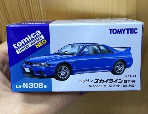  Xe TOMYTEC LV-N308e Nissan Skyline GT-R V-spec LM Limited Champion Blue 96 