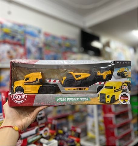  203725005 Bộ Đồ Chơi Xe Xây Dựng DICKIE TOYS Mack/Volvo Micro Builder Truck 